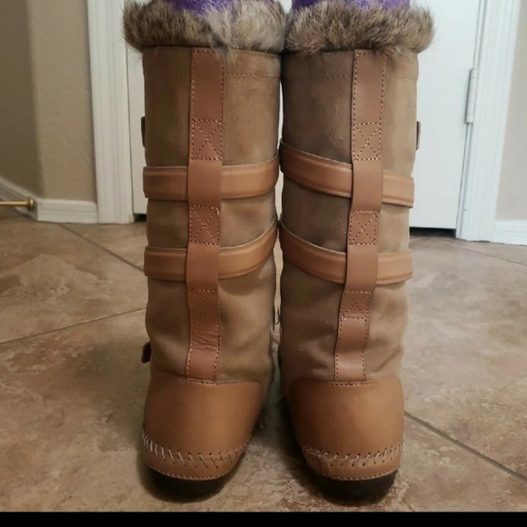 😍Authentic Tory Burch Jaden Rabbit Fur Boots - Picture 3 of 7